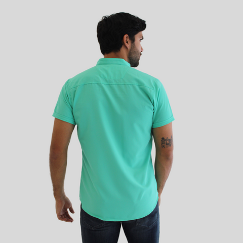 CAMISA SEDA FRIA VERDE MENTA