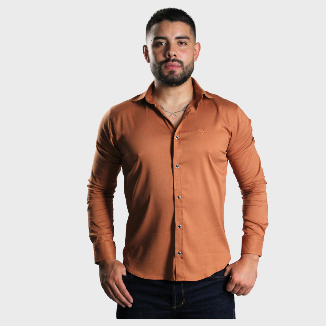 CAMISA MANGA LARGA CAMEL INTENSO
