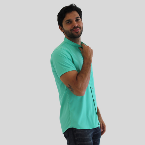 CAMISA SEDA FRIA VERDE MENTA