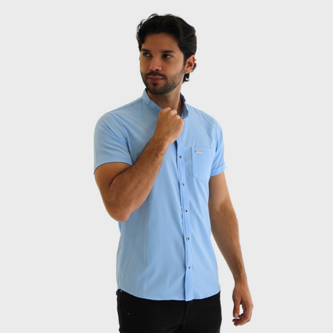 CAMISA SEDA FRIA AZUL CLARO