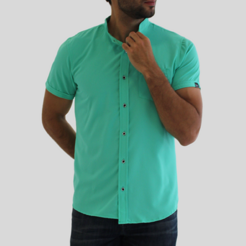 CAMISA SEDA FRIA VERDE MENTA