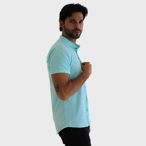 CAMISA SEDA FRIA VERDE AGUA