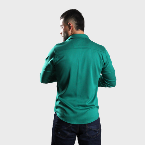 CAMISA MANGA LARGA VERDE ESMERALDA