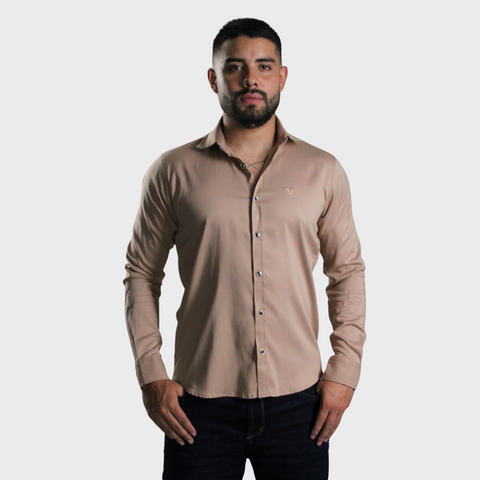 CAMISA MANGA LARGA BEIGE