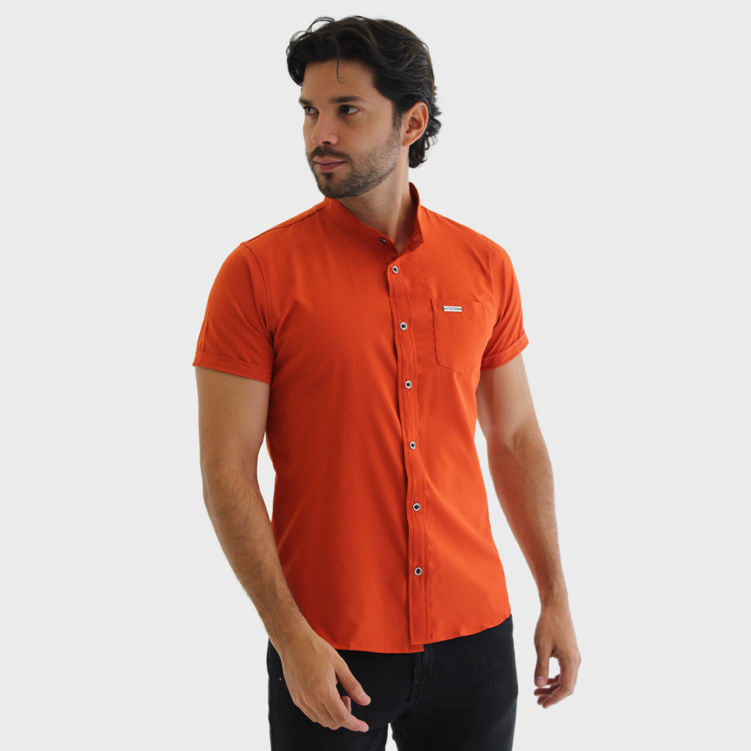 CAMISA SEDA FRIA TERRACOTA