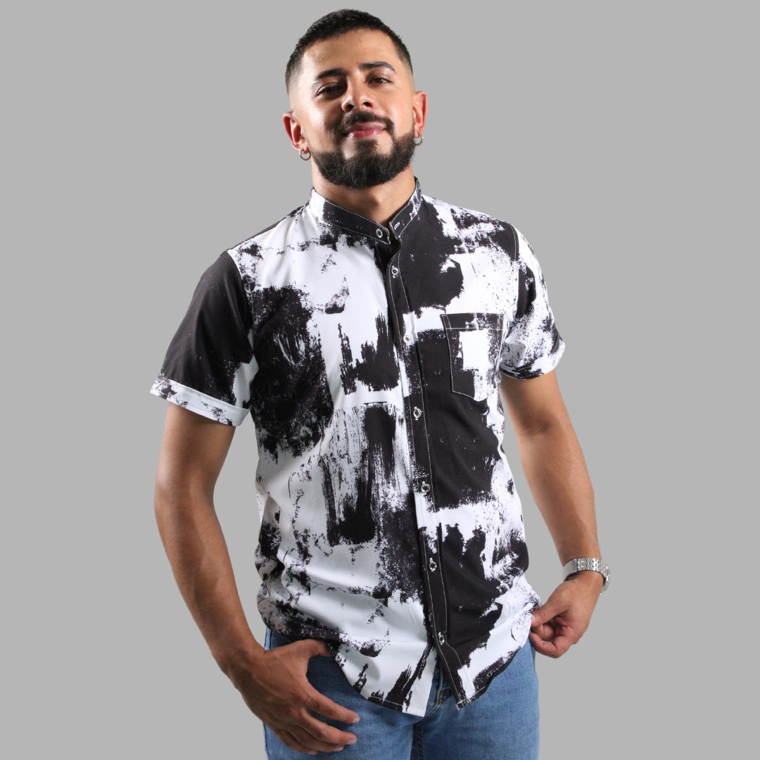 CAMISA SEDA FRIA EFECTO TINTA