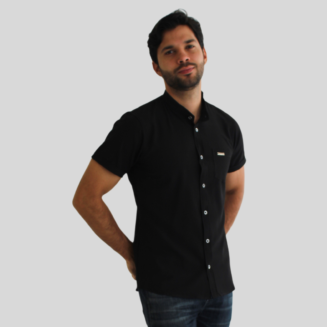 CAMISA SEDA FRIA NEGRO