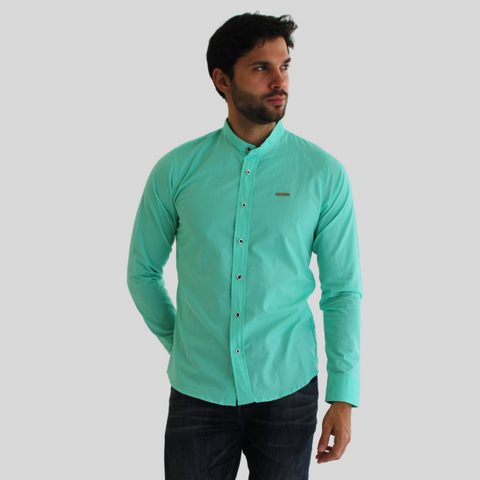 CAMISA MANGA LARGA VERDE MENTA