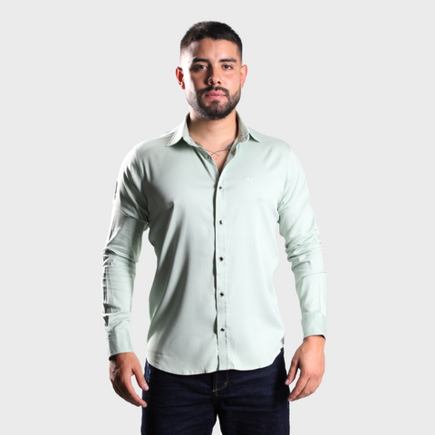 CAMISA MANGA LARGA VERDE SECO