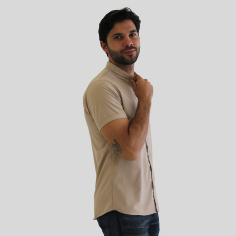 CAMISA SEDA FRIA CAMEL