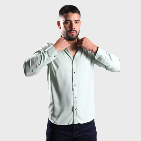 CAMISA MANGA LARGA VERDE SECO
