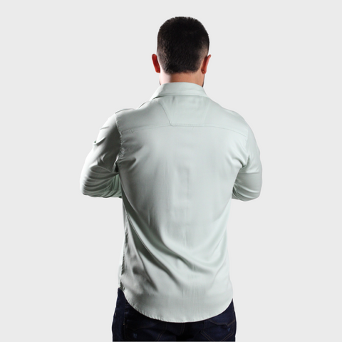 CAMISA MANGA LARGA VERDE SECO