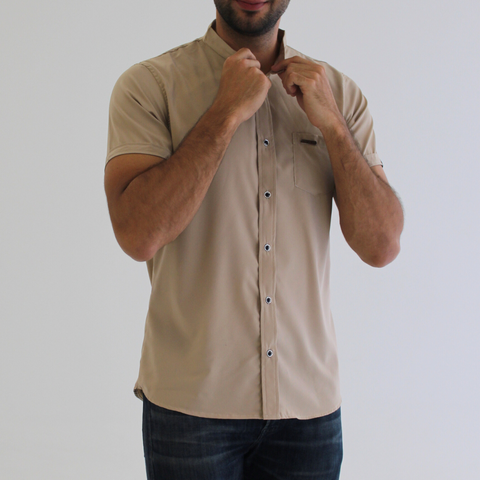 CAMISA SEDA FRIA CAMEL